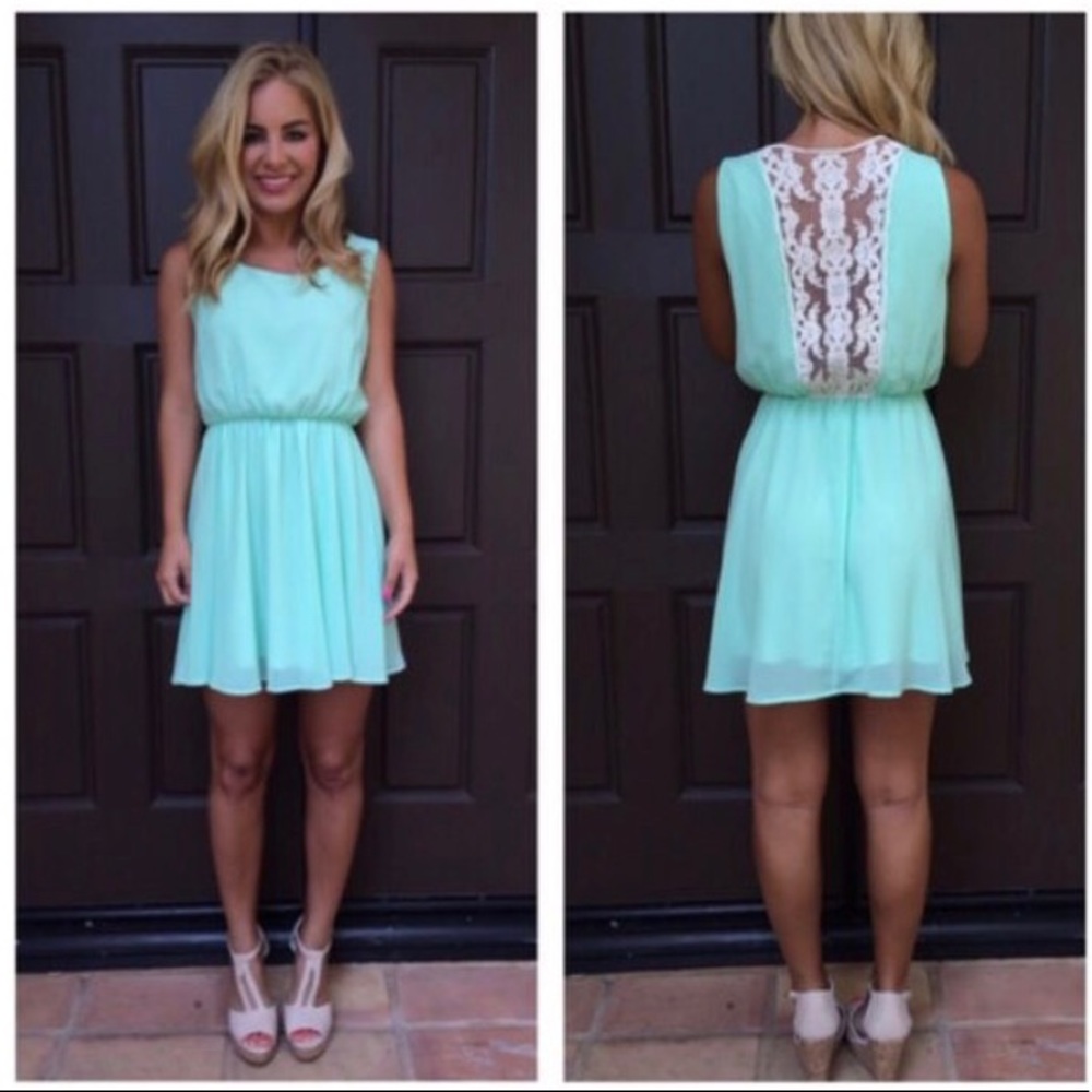 Dainty Hooligan mint dress with lace back
